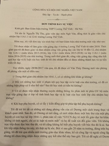 giao vien truong luong the vinh noi gi khi bi to giao duc khong co tinh nguoi