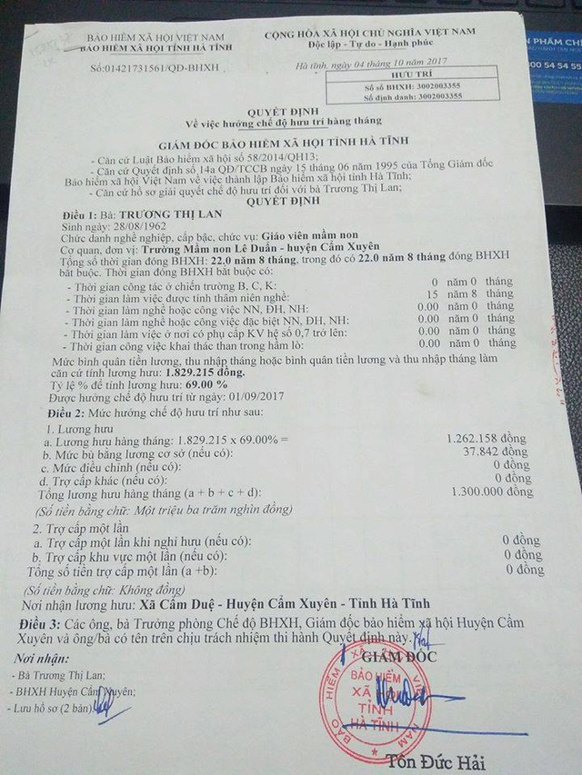 giam doc bao hiem xa hoi luong huu co giao 13 trieu dong khong sai