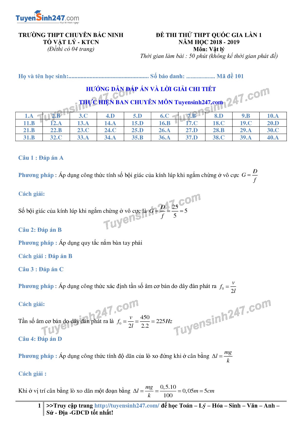 giai chi tiet de thi thu thpt quoc gia 2019 vat ly lan 1 thpt chuyen bac ninh