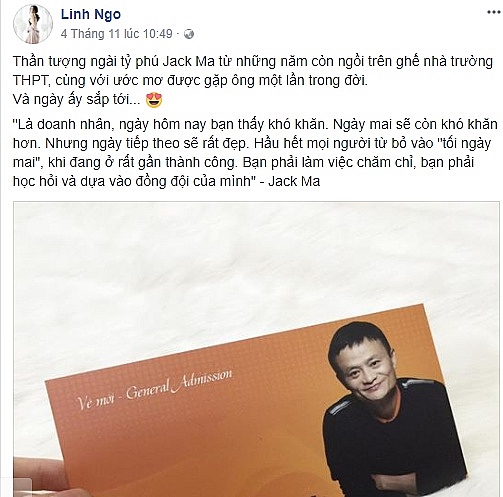 hot girl ngo khanh linh toi than tuong jack ma tu khi con nho