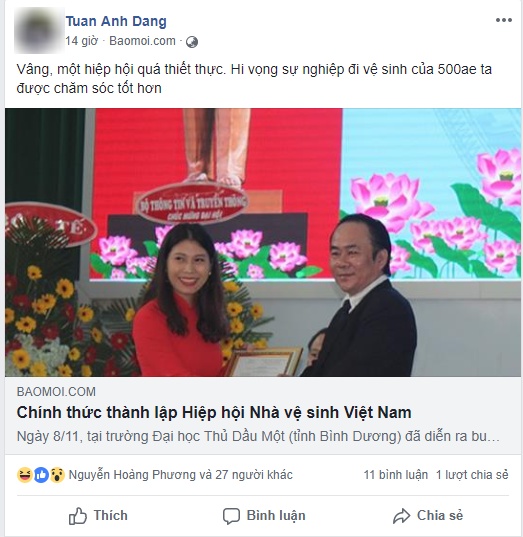 cong dong mang phan ung gi khi hiep hoi nha ve sinh viet nam ra doi