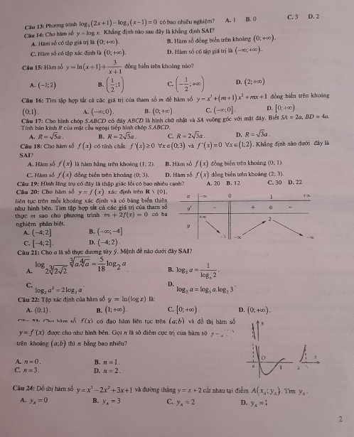 Đề thi học kỳ 1, đáp án môn Toán 12 năm học 2017-2018 trường THPT chuyên Ngoại ngữ de thi hoc ky 1 mon toan 12 nam hoc 2017 2018 truong thpt chuyen ngoai ngu