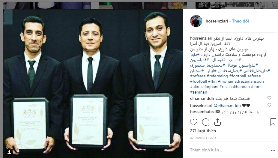 Tài khoản instagram 120.000 theo dõi của trọng tài Alireza Faghani bắt chung kết Việt Nam vs Malaysia tai khoan instagram 120000 theo doi cua trong tai alireza faghani bat chung ket viet nam vs malaysia