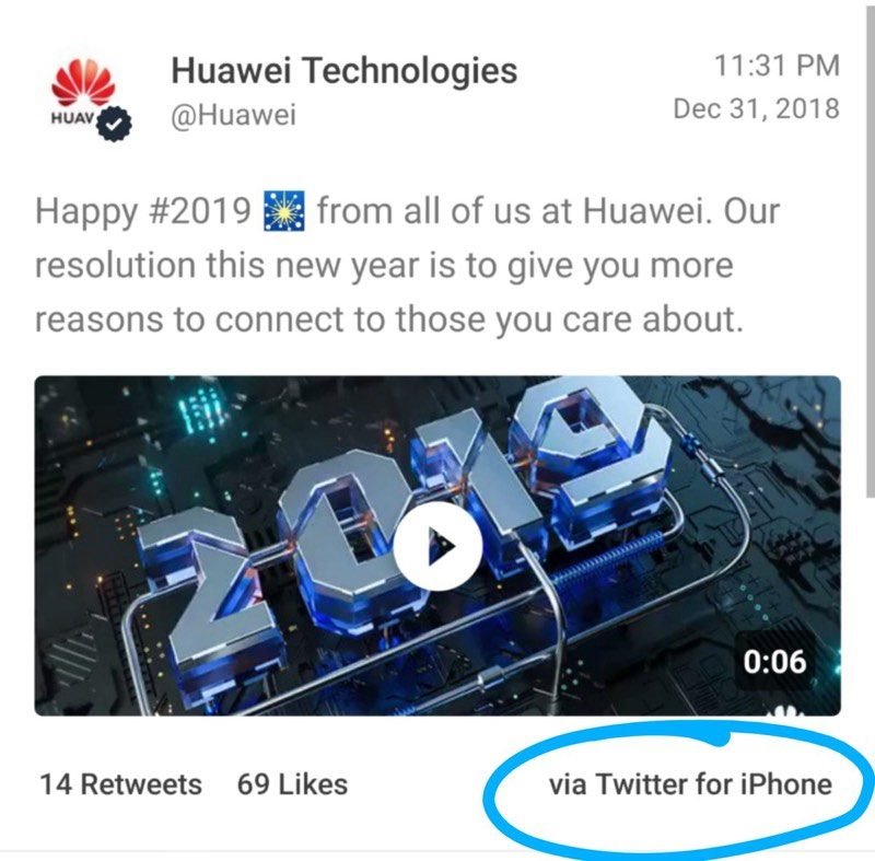 huawei giang chuc tru luong nhan vien soan tin chuc mung nam moi bang iphone