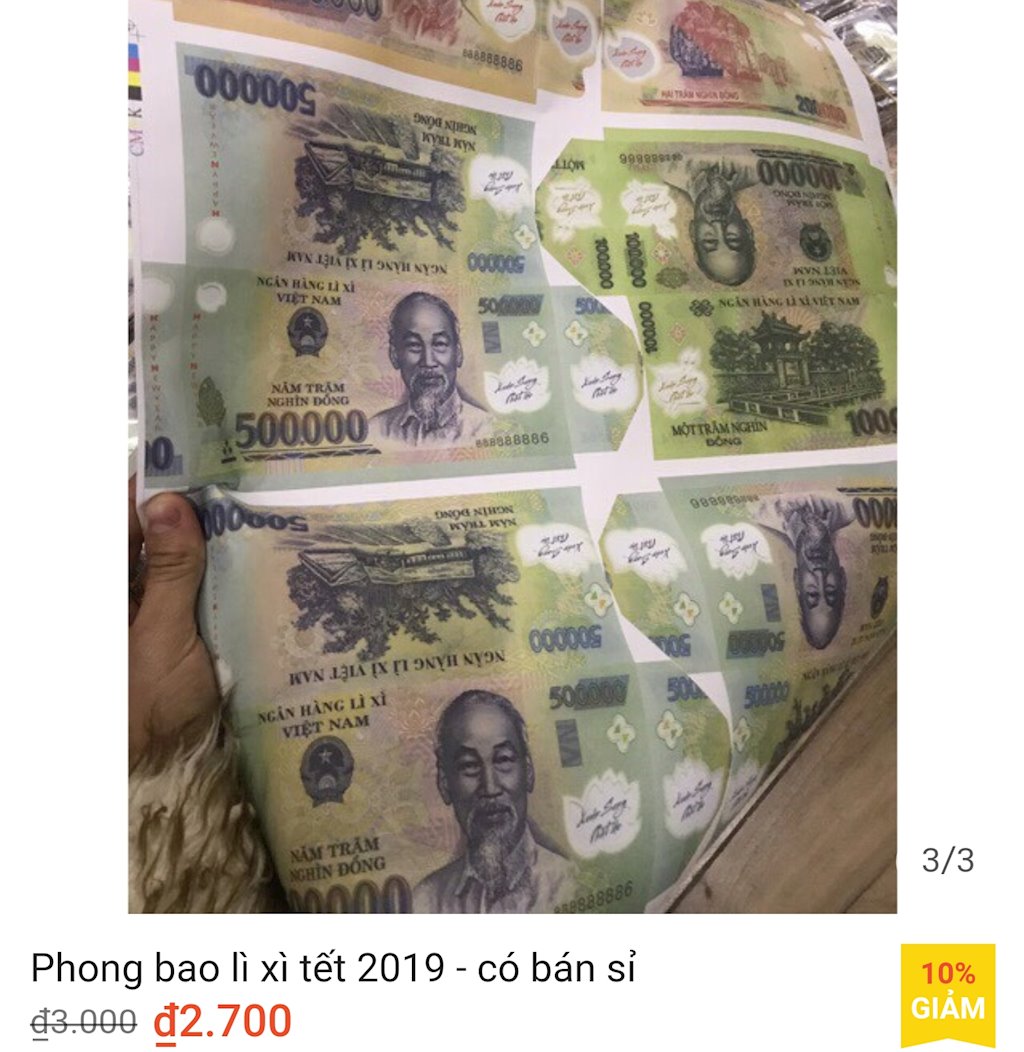 bat chap lenh cam hang doc bao li xi in hinh tien viet nam van rao ban tren mang dip gan tet