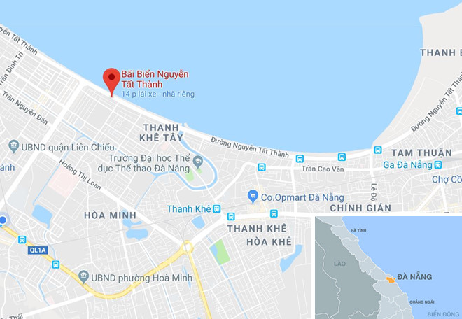 nuoc thai sui bot vang chay thang ra bien da nang