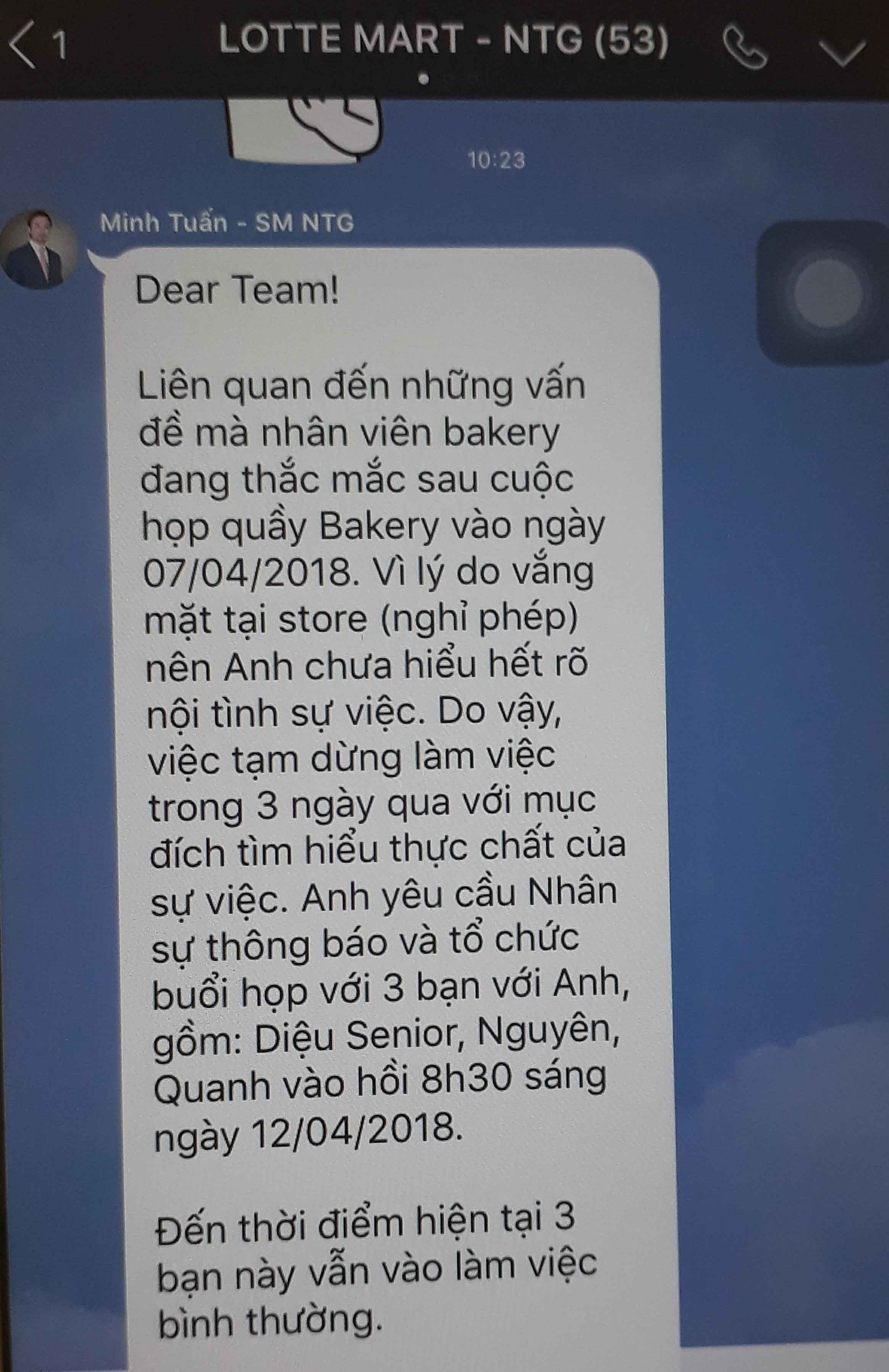 nhan vien lotte mart nha trang bi dinh chi vi doi quyen loi