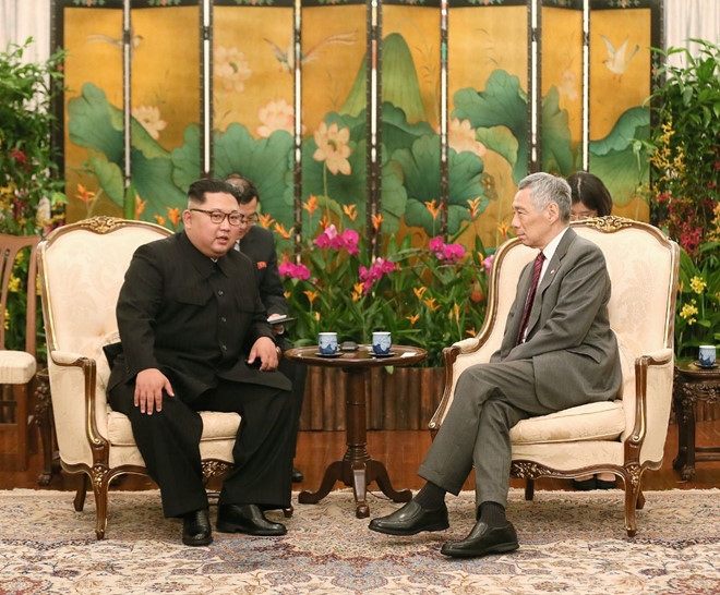 ong kim jong un gap thu tuong singapore ly hien long