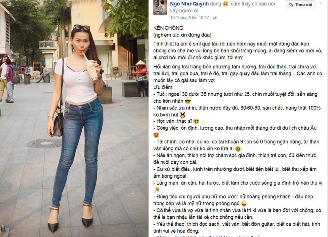 chua day 1 thang nu mc dang tin tuyen chong da tim duoc nguoi du dieu kien va chuan bi dam cuoi