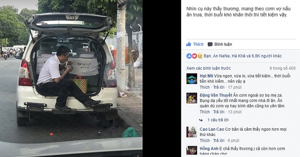 dan lai xe yeu het muc hinh anh tai xe taxi ngoi cop an com vo nau