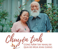 Chuyện tình nắm tay nhau đi qua 60 mùa khai giảng