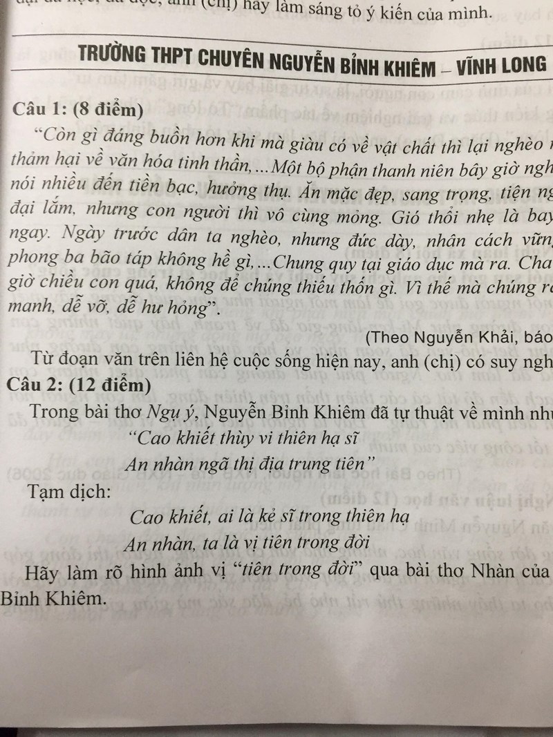 thay tro quan 3 phat hoang voi de thi van lop 8