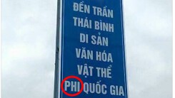 Biển quảng cáo đền Trần 'phi quốc gia' lan truyền trên mạng xã hội