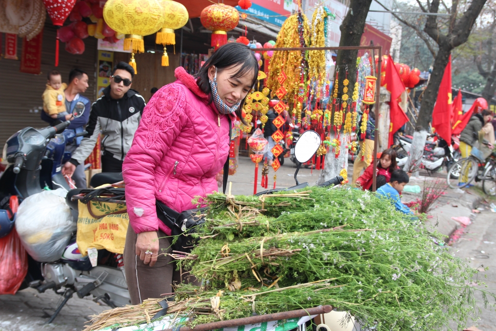 chieu 30 tet nguoi dan ha noi di mua rau mui gia ve tam tat nien