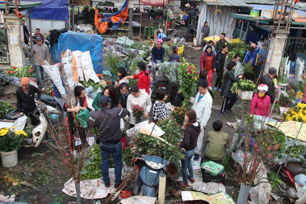 chieu 30 tet nguoi dan ha noi di mua rau mui gia ve tam tat nien