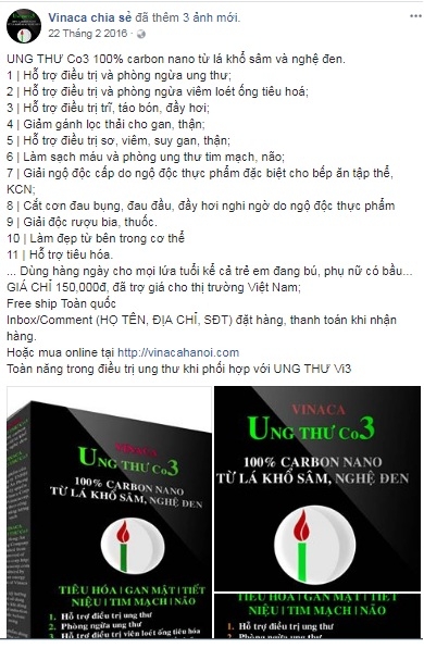 vinaca ung thu co3 lam bang tro than duoc quang ba la ho tro dieu tri ung thu so 1 the gioi