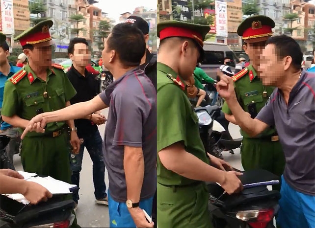 hai bo con co hanh vi chui boi lang ma cong an da xin loi tai tru so