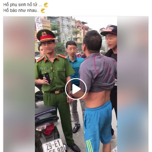 hai bo con co hanh vi chui boi lang ma cong an da xin loi tai tru so