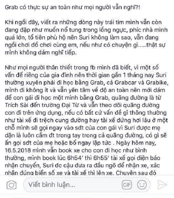 vu tai xe grab quay roi tinh duc be gai 9 tuoi toi bi soc khi nghe con ke lai