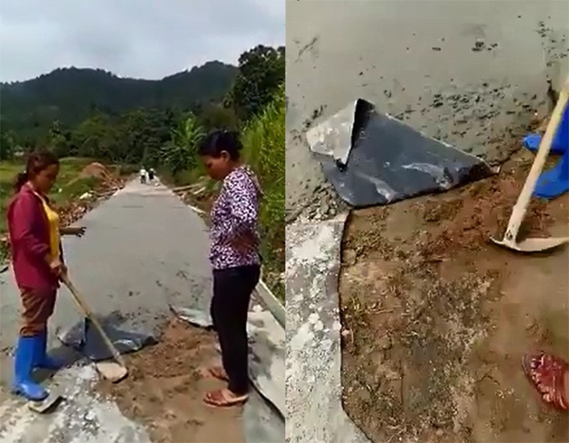yen bai nguoi dan buc xuc vi do be tong duong lien thon tren nen dat