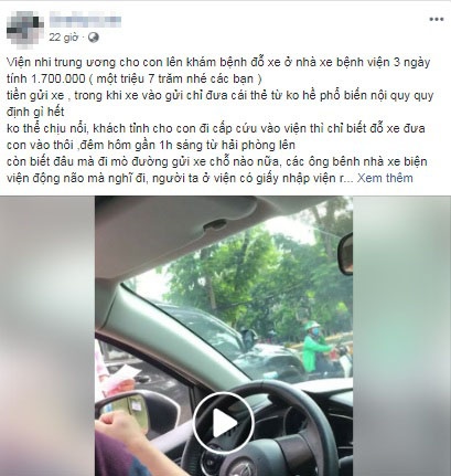vu tien gui xe gap doi tien thuoc o benh vien nhi tu quan ly bai xe tra 500000 dong cho khach hang