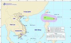Áp thấp nhiệt đới mạnh cấp 7 tiến gần Biển Đông