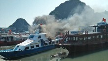 Quảng Ninh: Cháy tàu cao tốc chạy tuyến Cô Tô khi đang neo đậu tại bến cảng