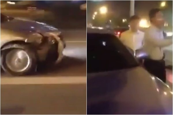 ha noi tai xe xe camry dam vao phu nu di xe may roi bo chay