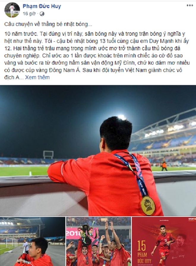 Cậu bé nhặt bóng Phạm Đức Huy và 10 năm nuôi giấc mơ vô địch AFF Cup cau be nhat bong pham duc huy va 10 nam nuoi giac mo vo dich aff cup