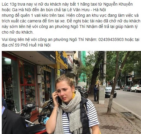 dan mang keu goi giup do khach tay mat vali khi vua toi ha noi