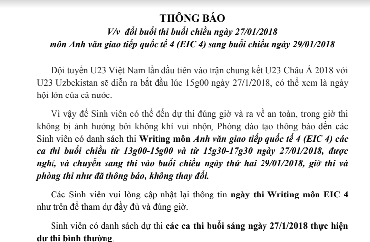 truong dai hoc doi lich thi vi u23 viet nam da chung ket