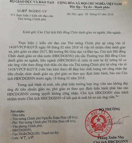 bo truong bo giao duc dao tao chi dao gap viec ra soat chat luong gs pgs