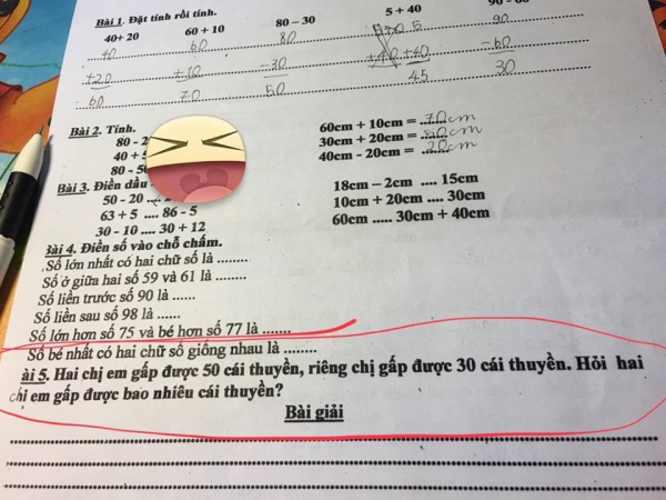 dan mang tranh cai nay lua ve bai toan hai nao cua hoc sinh lop 1