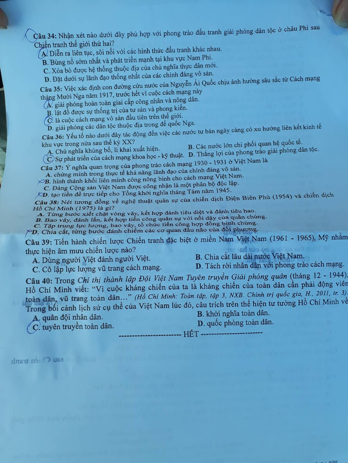 thi sinh tu tin de lay diem 7 mon su thpt quoc gia