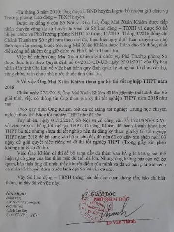 chuyen pho chanh thanh tra so di thi tot nghiep o tuoi 54 so ld tb va xh khang dinh khong sai