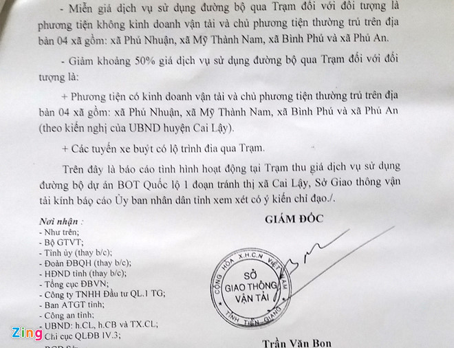 tien giang de nghi giam phi qua tram cai lay