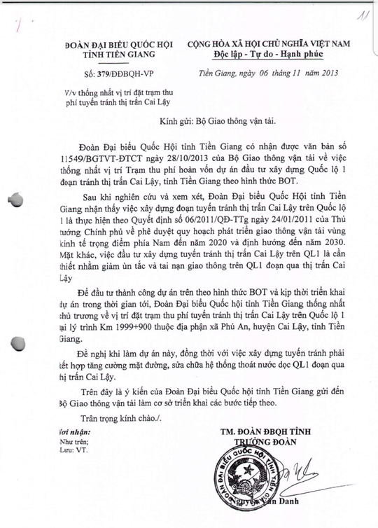 bot cai lay doan dbqh tien giang len tieng