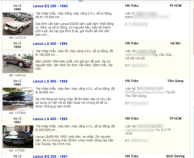 xuat hien hang loat xe sang loai cu chi ban voi gia duoi 200 trieu dong