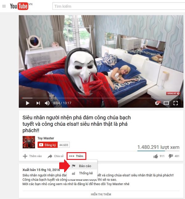 huong dan bao cao vi pham youtube ve noi dung nhay cam