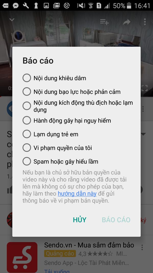 huong dan bao cao vi pham youtube ve noi dung nhay cam