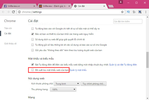 huong dan tat thong bao luu mat khau tren google chrome