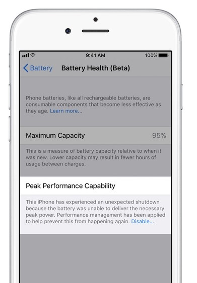 can canh cai dat battery health tren ios 113 cho phep tinh chinh hieu nang cpu