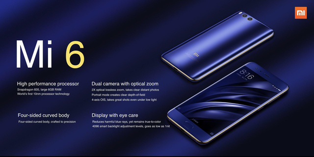 xiaomi trinh lang smartphone cao cap mi 6 snapdragon 835 ram 6gb man 515 inch khong co jack cam tai nghe 35 mm gia 82 trieu