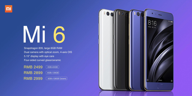 xiaomi trinh lang smartphone cao cap mi 6 snapdragon 835 ram 6gb man 515 inch khong co jack cam tai nghe 35 mm gia 82 trieu