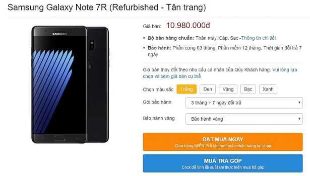 samsung galaxy note7r gia tu 1089 trieu dong tai viet nam