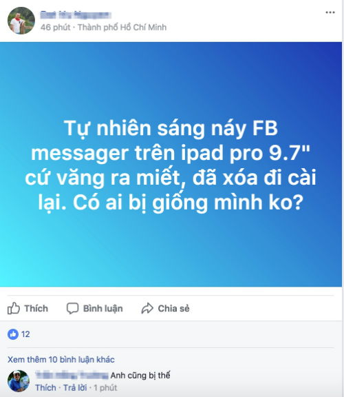 facebook messenger tren nhieu iphone ipad bi loi