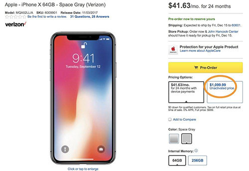 nguoi dung my phan no vi iphone x doi gia 100 usd