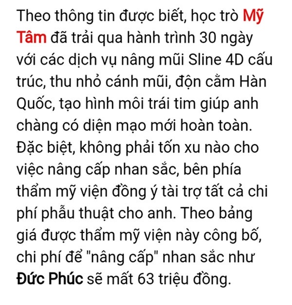 duc phuc chi bao nhieu tien de phau thuat tham my