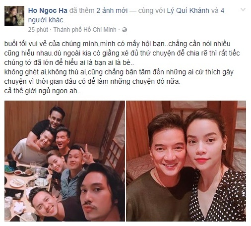 Hồ Ngọc Hà, Đàm Vĩnh Hưng hội ngộ, khẳng định tình bạn gắn bó ho ngoc ha dam vinh hung hoi ngo khang dinh tinh ban gan bo