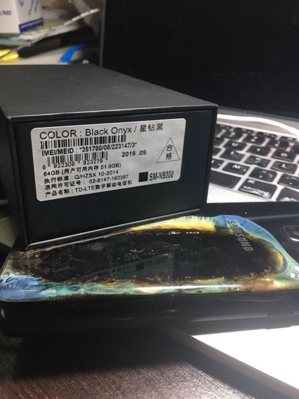 van chua the mua note 7 mot may duoc danh dau an toan o trung quoc lai phat no